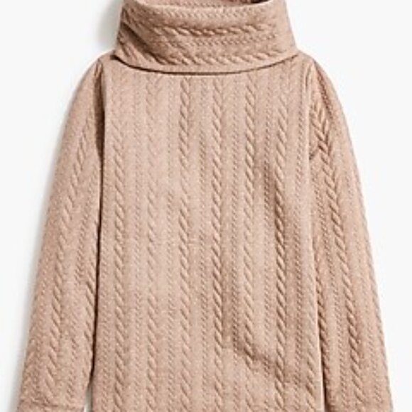 J. Crew Brown Cable-knit Cowl Neck Pullover Sweater SZ XS - Picture 1 of 9